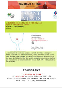 Stages clown avant monts 